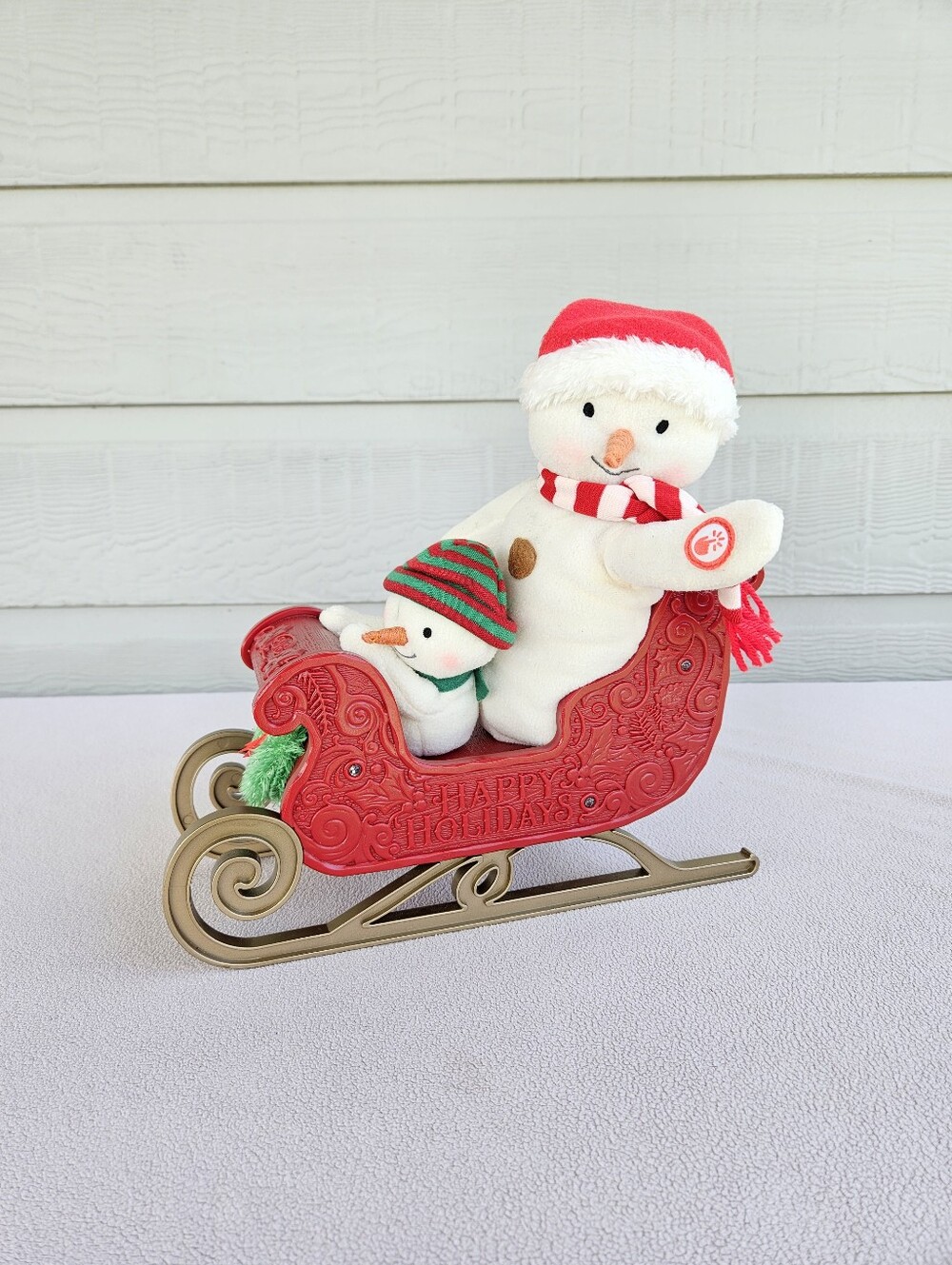 Hallmark Jingle Pals 2016 Singing Animated Snowman Sleigh Musical Plush WORKS - Picture 1 of 12